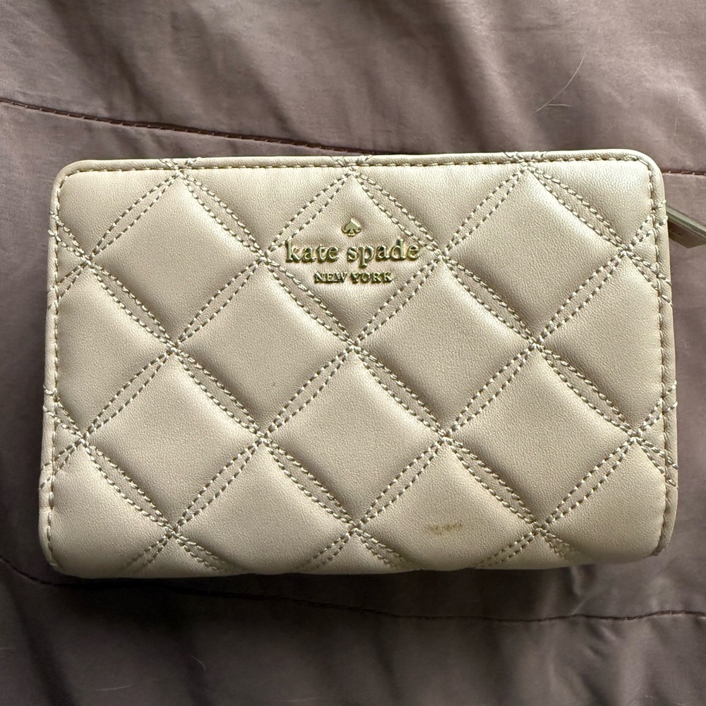 Kate Spade quilted cream leather wallet
